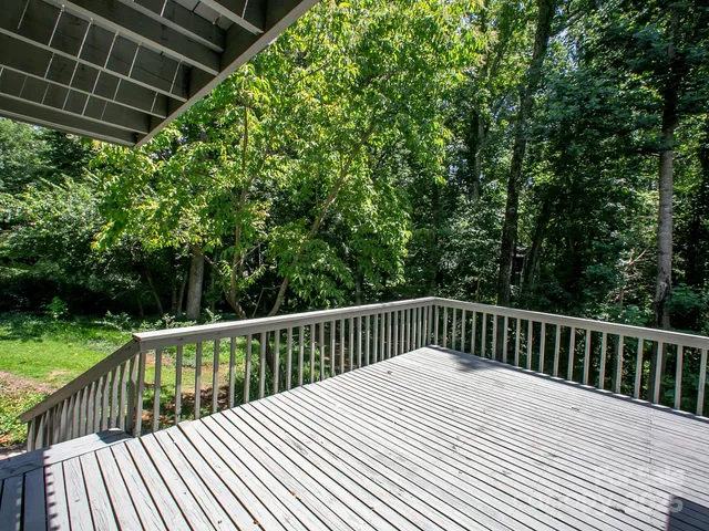a view of a wooden deck