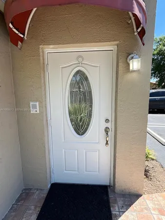 a front view of a house with a window