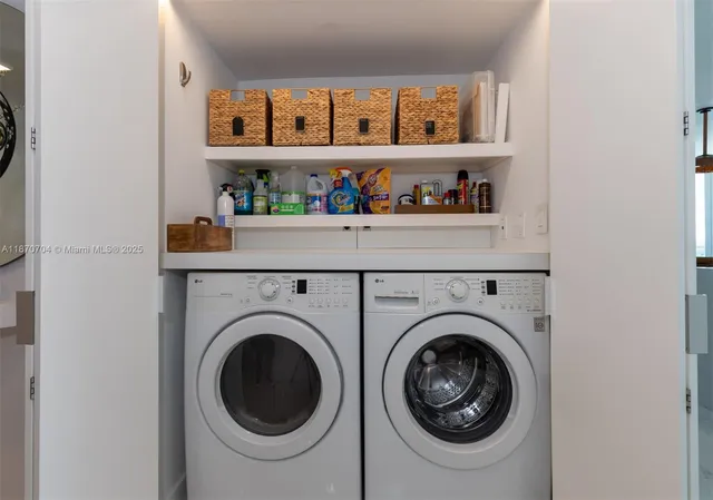 a utility room with storage and utility