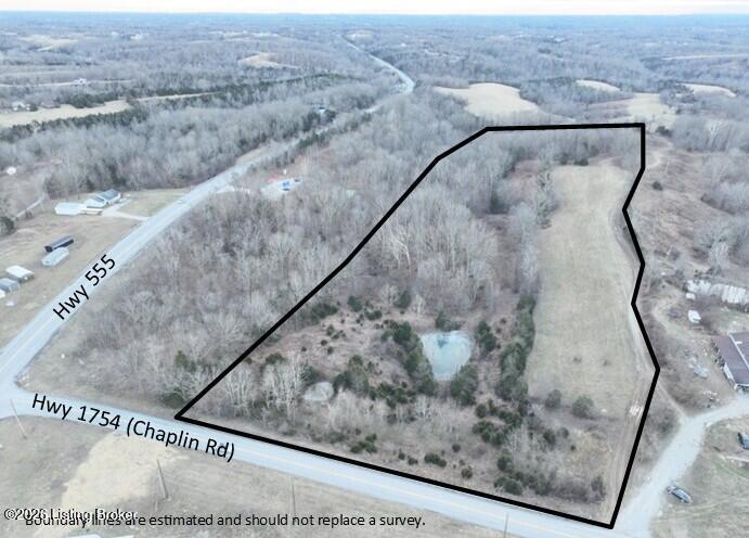 4801 Chaplin Road Willisburg, KY 40078 - Photo 3 of 8 Aerial Boundaries 19ac
