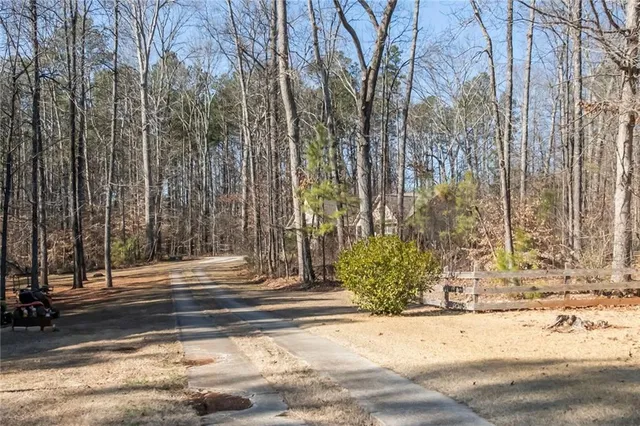 a view of a building with a street