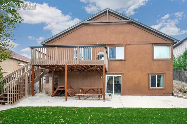 a view of outdoor space with seating area