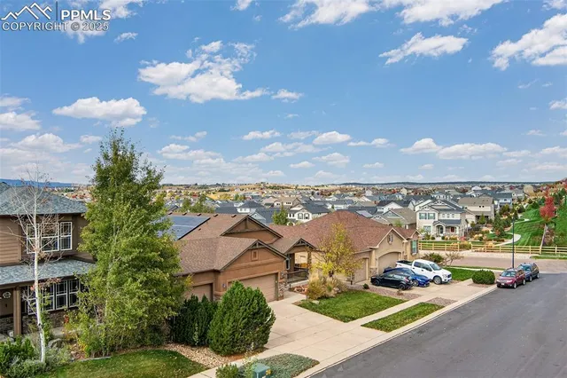 an aerial view of multiple house