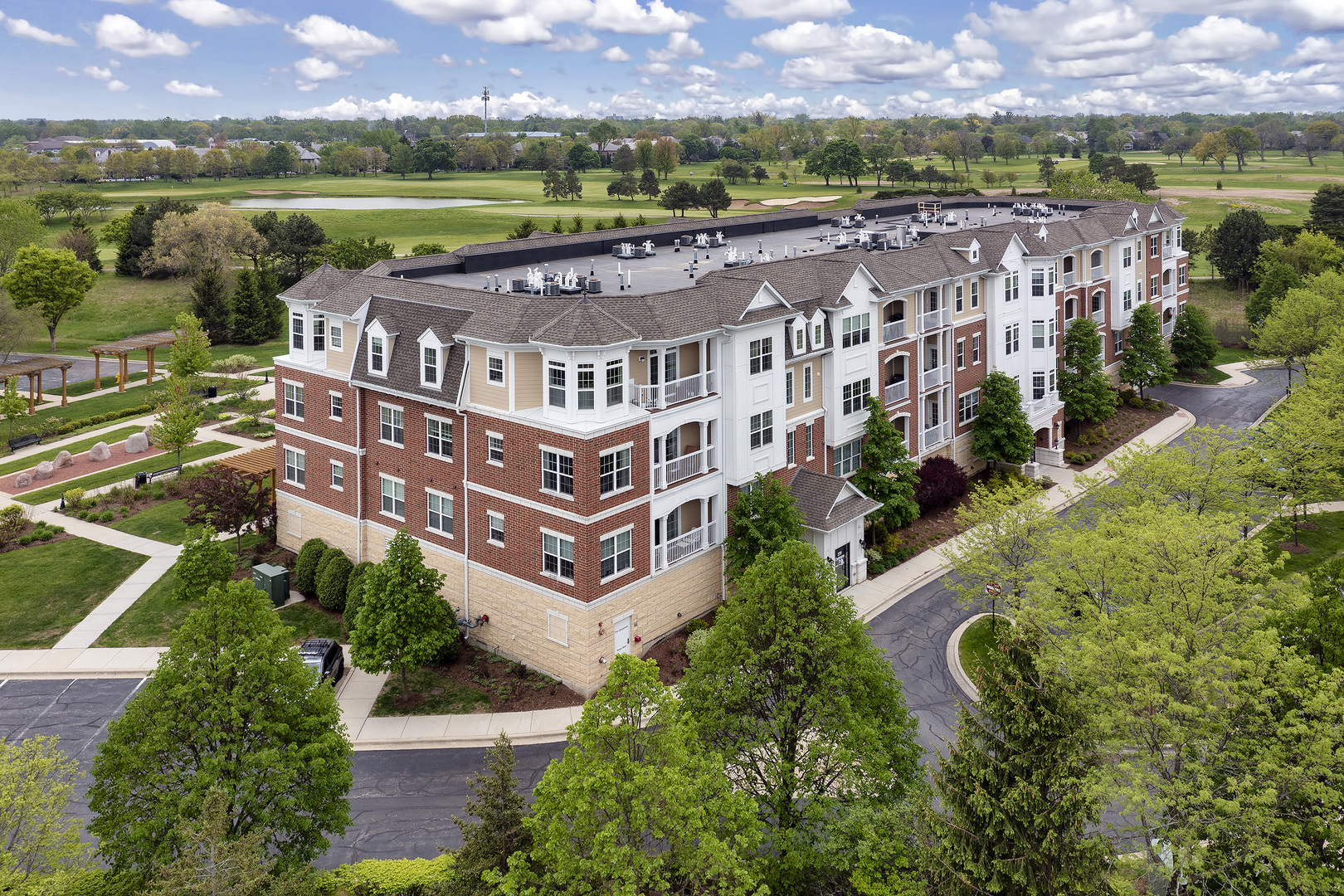 an aerial view of multiple house