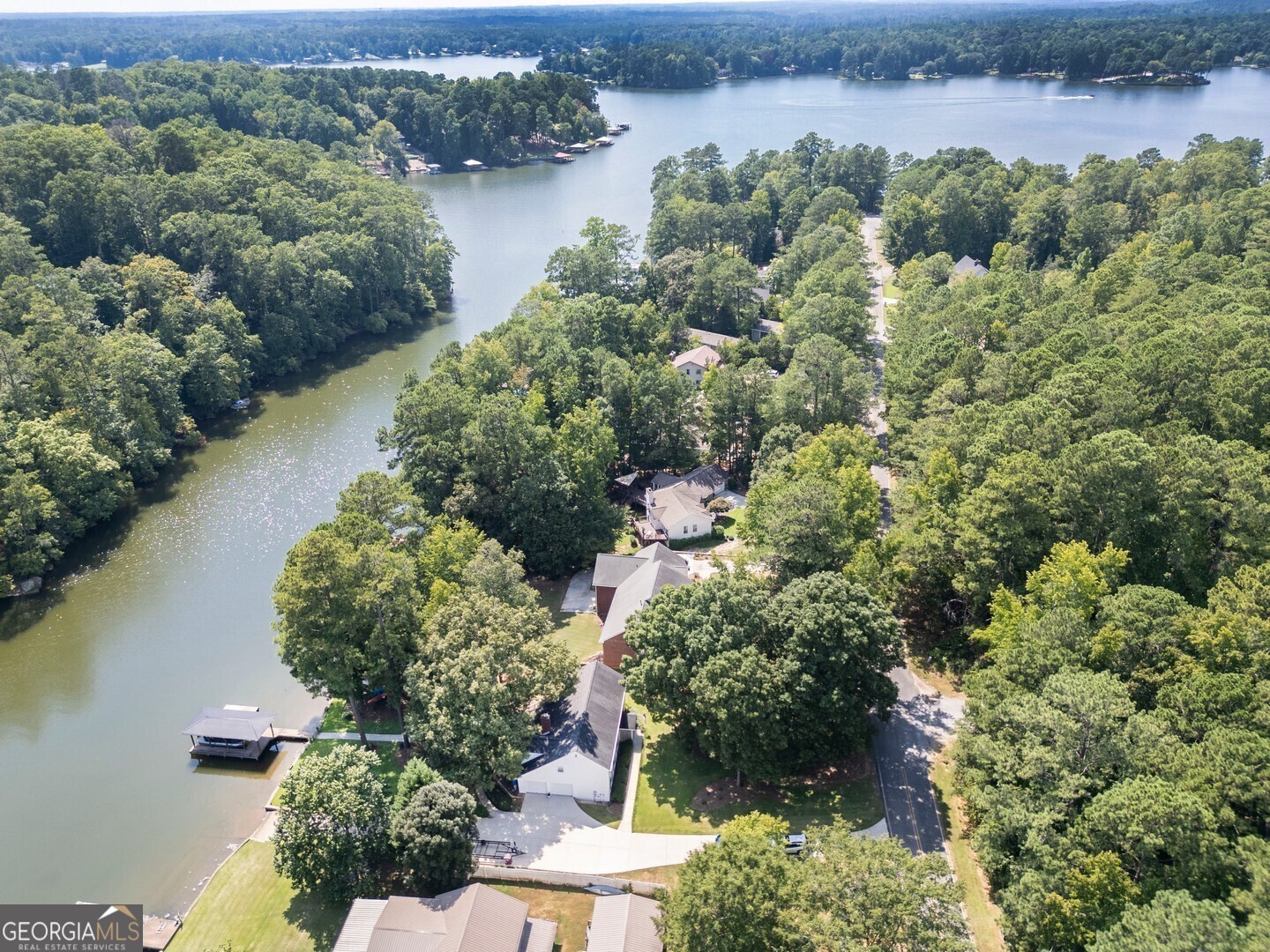 2601 Turtle Cove Monticello, GA 31064 - Photo 12 of 85 an aerial view of a house with a yard and lake view