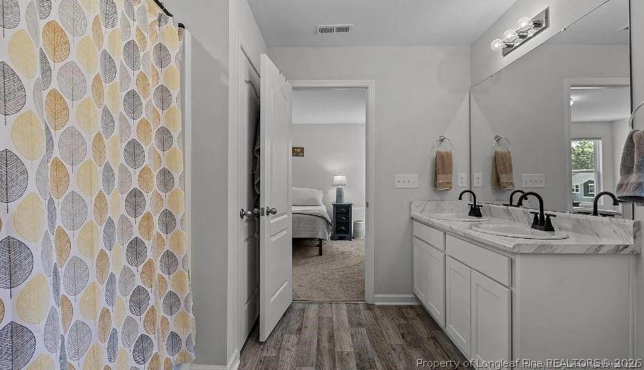 172 Mildred Way Road Aberdeen, NC 28315 - Photo 3 of 7 a bathroom with a double vanity sink and mirror