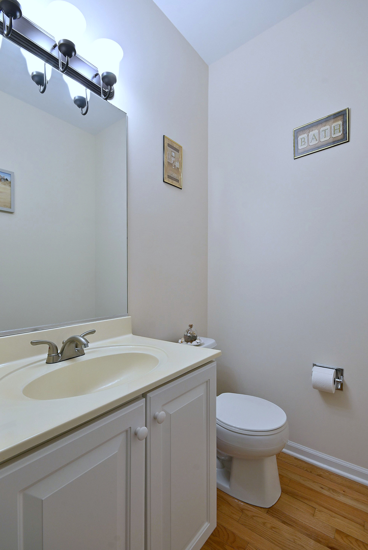 230 Stickley Lane Lake In The Hills, IL 60156 - Photo 37 of 52 a bathroom with a sink a toilet and a mirror