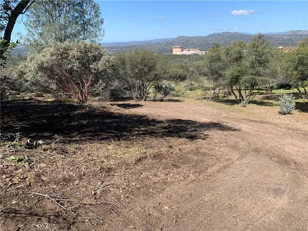 a view of a yard with mountain