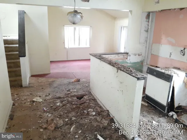 a view of hallway with stairs