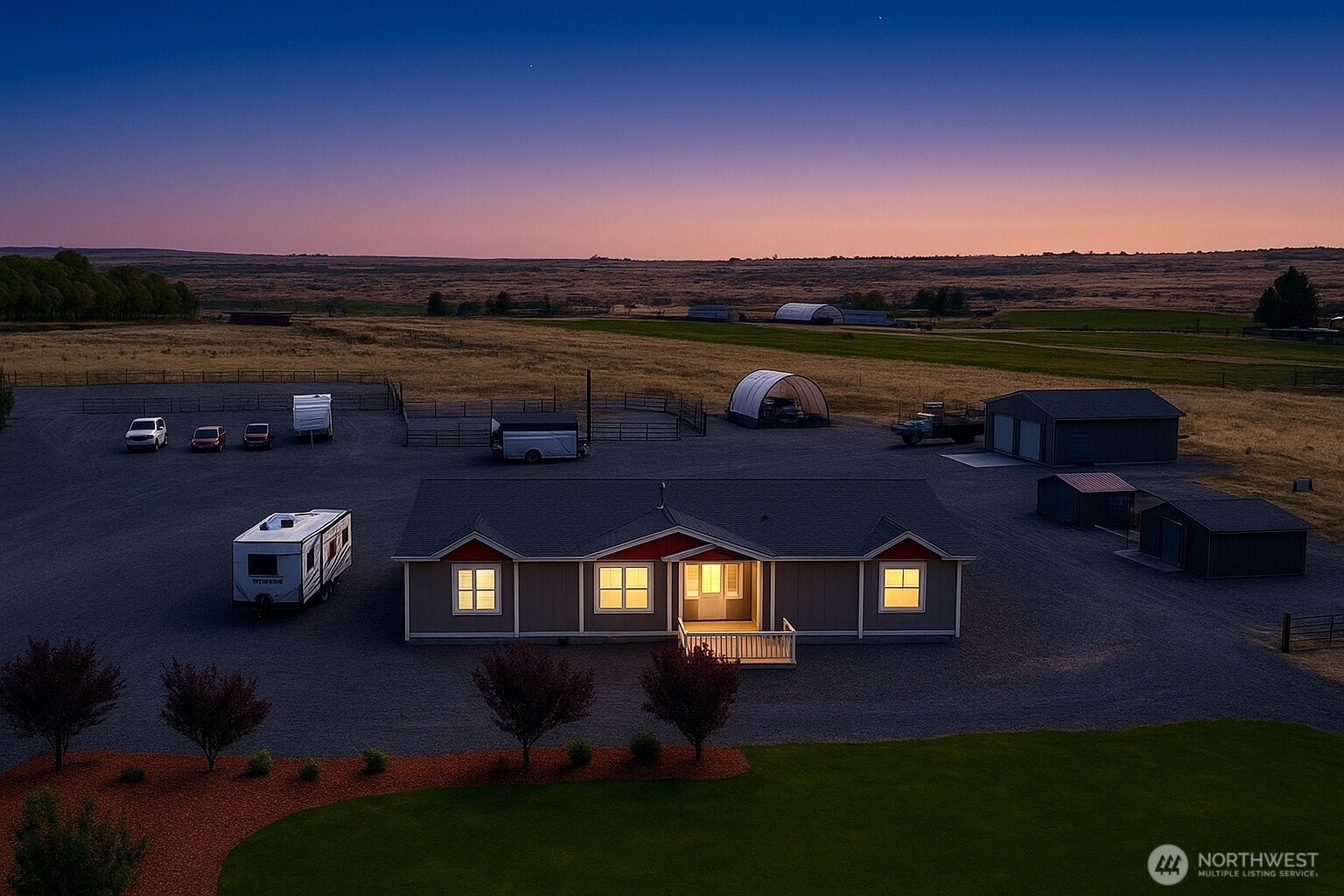 12455 Dodson Road Northwest Ephrata, WA 98823 - Photo 2 of 40 front view of a house with a yard