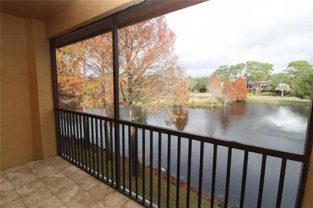 a view of city from a balcony