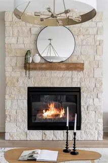 a room with fireplace