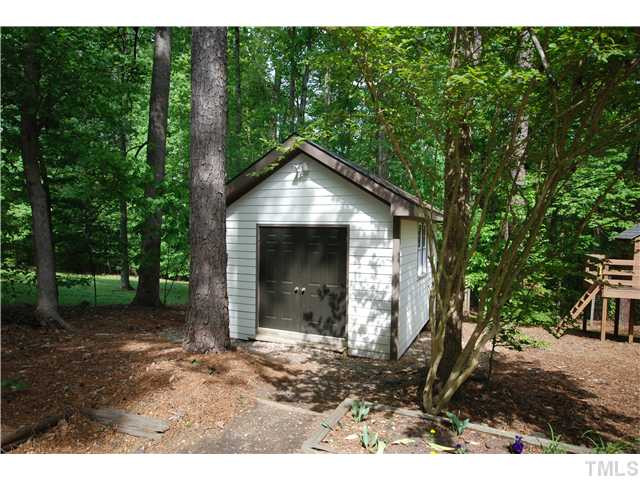 8304 Heel Stone Court Raleigh, NC 27613 - Photo 21 of 25 The 12x16 permitted workshop has electrical and extra refrigerator. Workshop