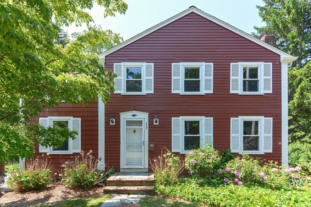 157 Vincent Road Dedham, MA 02026 - Photo 3 of 38 front view of a house and a yard