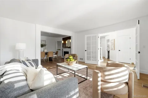 a bedroom with furniture and a table