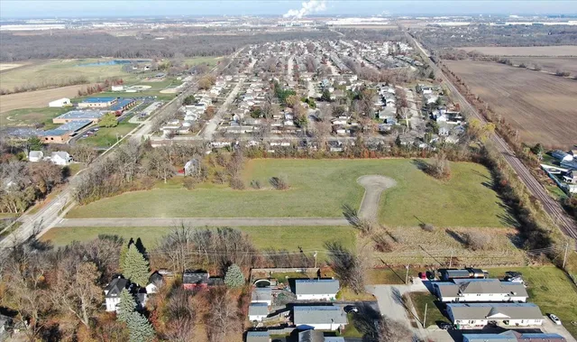an aerial view of a city