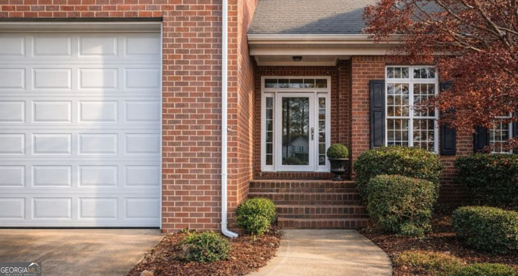 a front view of a house