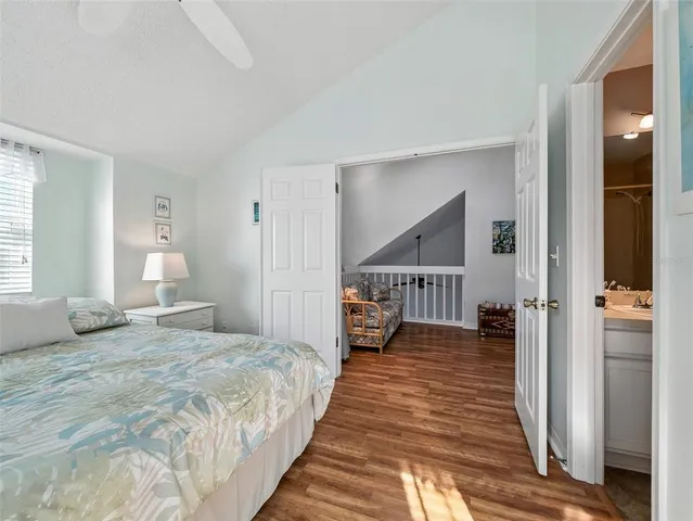 a view of a bench in the patio