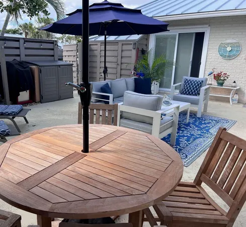 a outdoor space with furniture