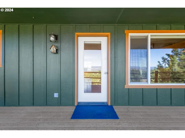 a view of wooden door