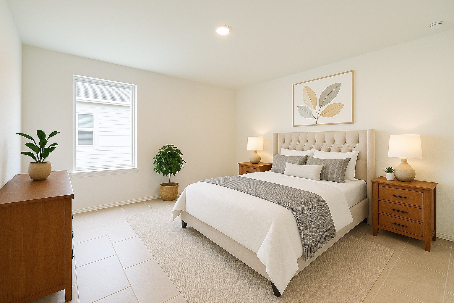 1114 Cattle Chute Court Rosharon, TX 77583 - Photo 12 of 21 a bedroom with a bed and a potted plant