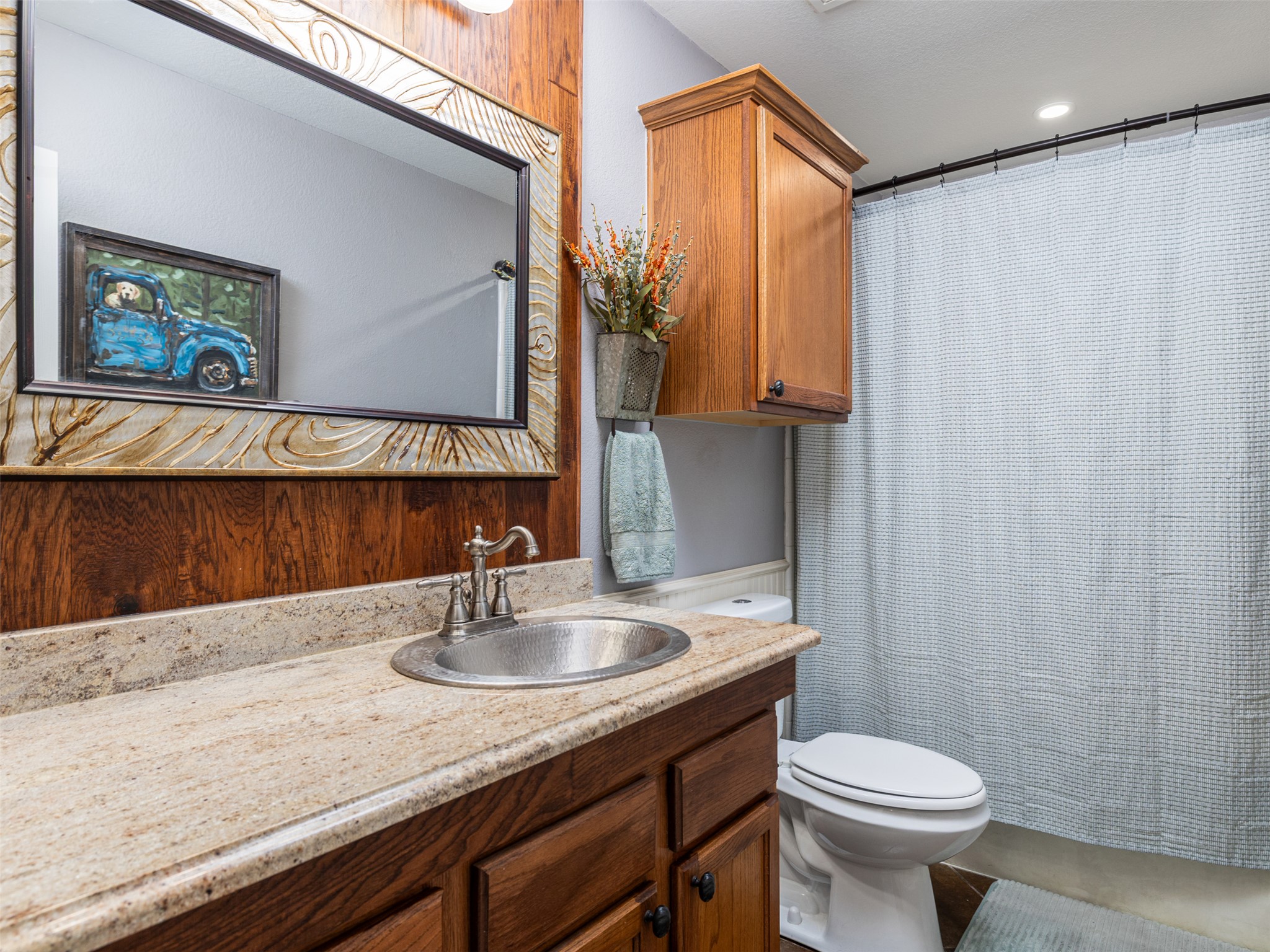 208 South Buffalo Pass Georgetown, TX 78633 - Photo 16 of 28 Bathroom with vanity and a shower and soaking tub combo.