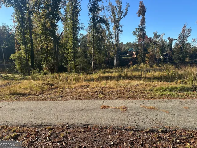 a view of a yard covered with snow
