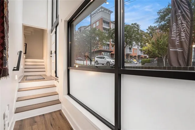 a view of a building from a window