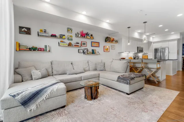 a living room with furniture