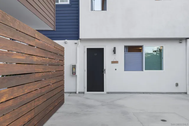 a view of a house with a door
