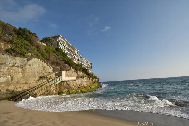 an aerial view of a house with a garden