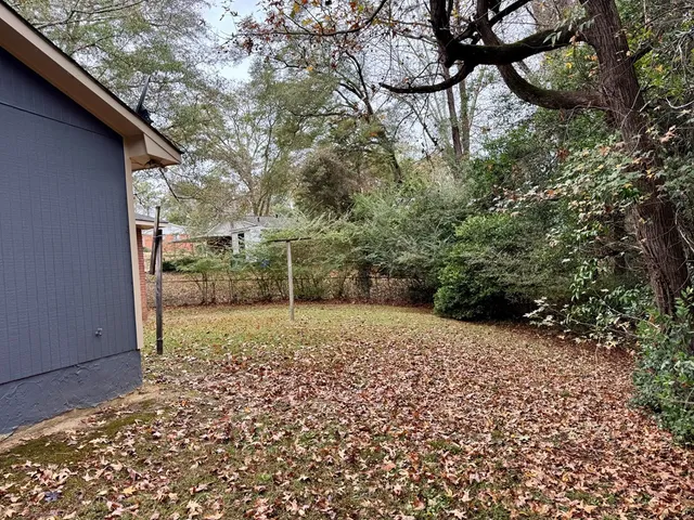 a backyard of a house with lots of green space