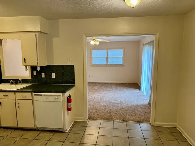 a kitchen with a sink a stove and cabinets
