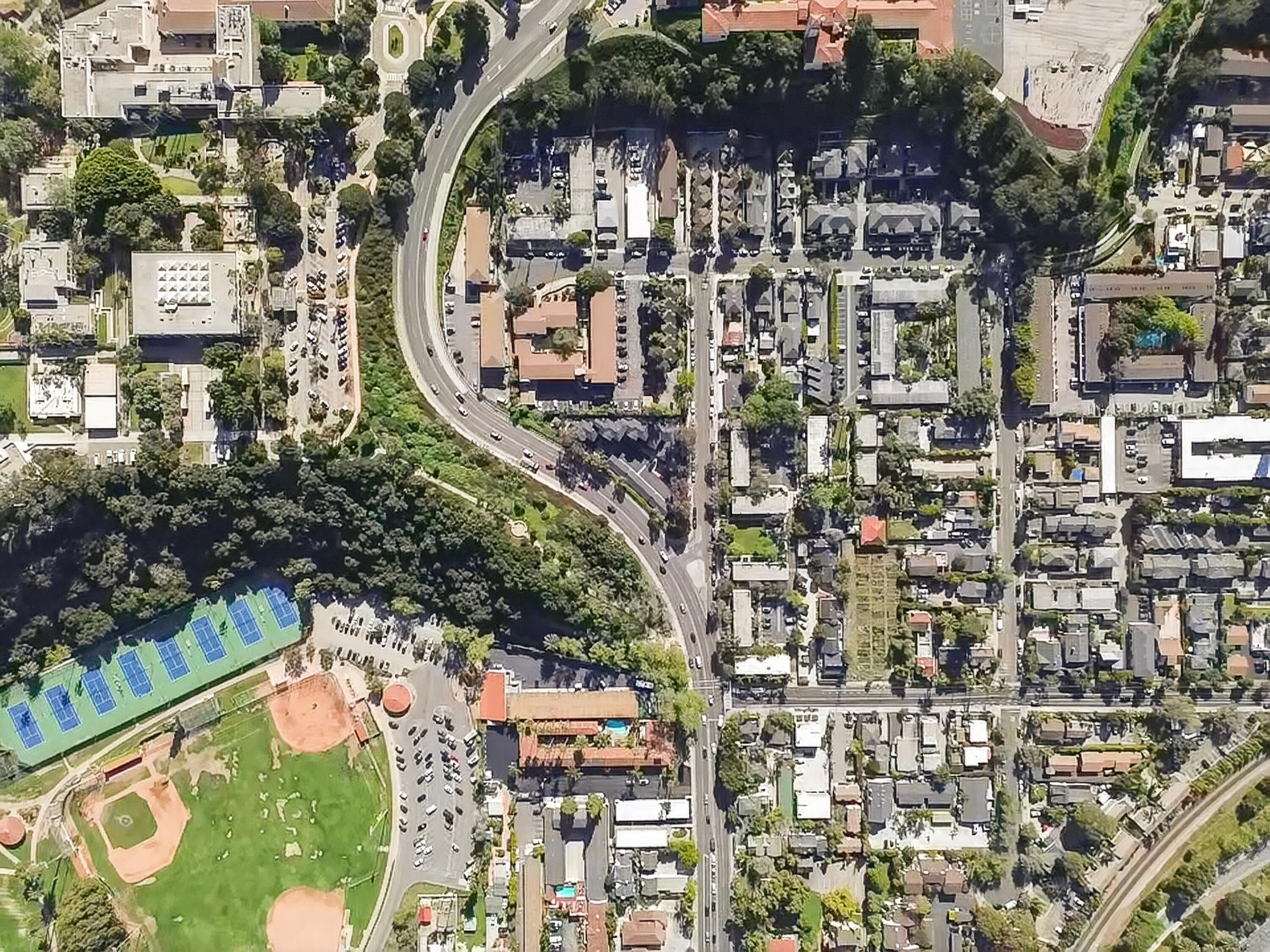 521 West Montecito Street, Unit 1 Santa Barbara, CA 93101 - Photo 33 of 36 an aerial view of residential houses with outdoor space