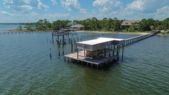 a view of a lake with a mountain in the background