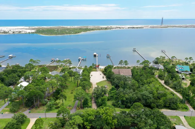 a view of a city and ocean view