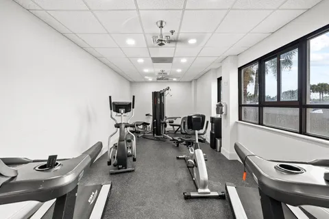 a view of a lake with a city