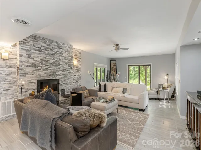 a living room with furniture