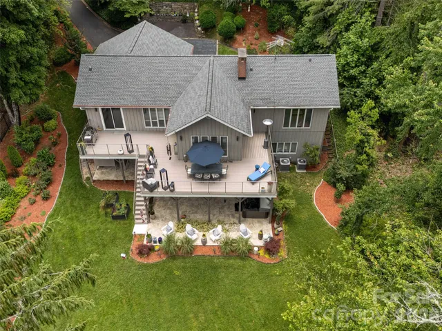an aerial view of a house