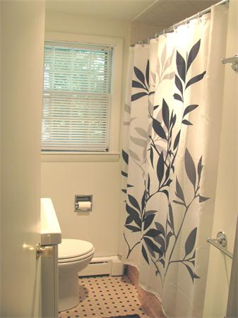 50 Clearwater Road Brookline, MA 02467 - Photo 11 of 16 a bathroom with a toilet and a shower curtain