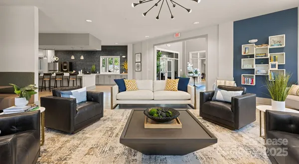 a living room with furniture