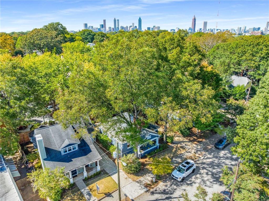 216 Haralson Avenue Northeast Atlanta, GA 30307 - Photo 33 of 34 an aerial view of a house with a yard basket ball court and outdoor seating