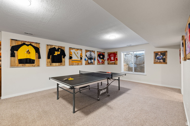 6208 West Bull River Road Highland, UT 84003 - Photo 53 of 90 Spacious room with carpet flooring, a window with blinds, and recessed lighting