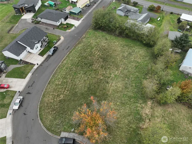 an aerial view of a residential houses with outdoor space