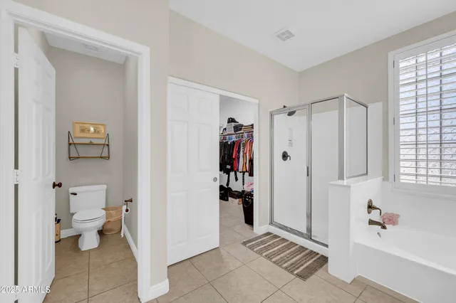a view of a big room with closet and windows