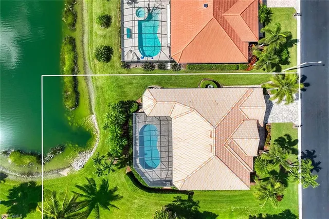 an aerial view of a house