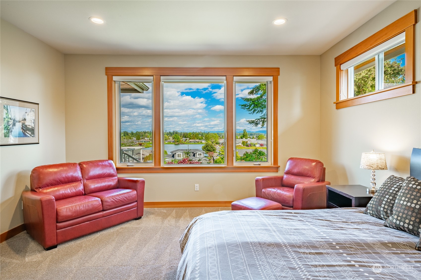 8148 Comox Road Blaine, WA 98230 - Photo 19 of 40 a bedroom with a bed and a couch