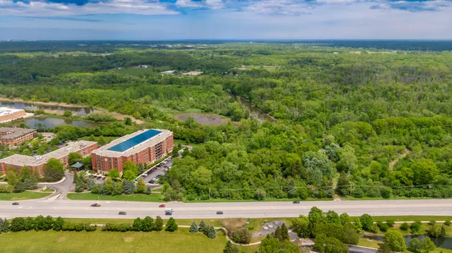 a view of a lush green field