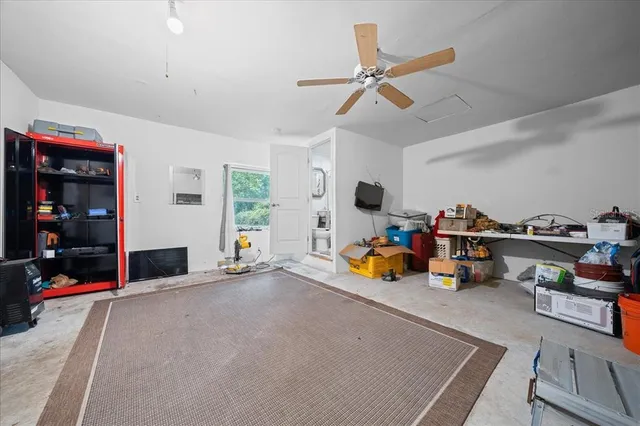 a view of a lake with a city