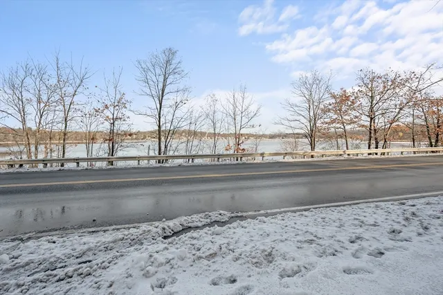 a view of a lake and a city